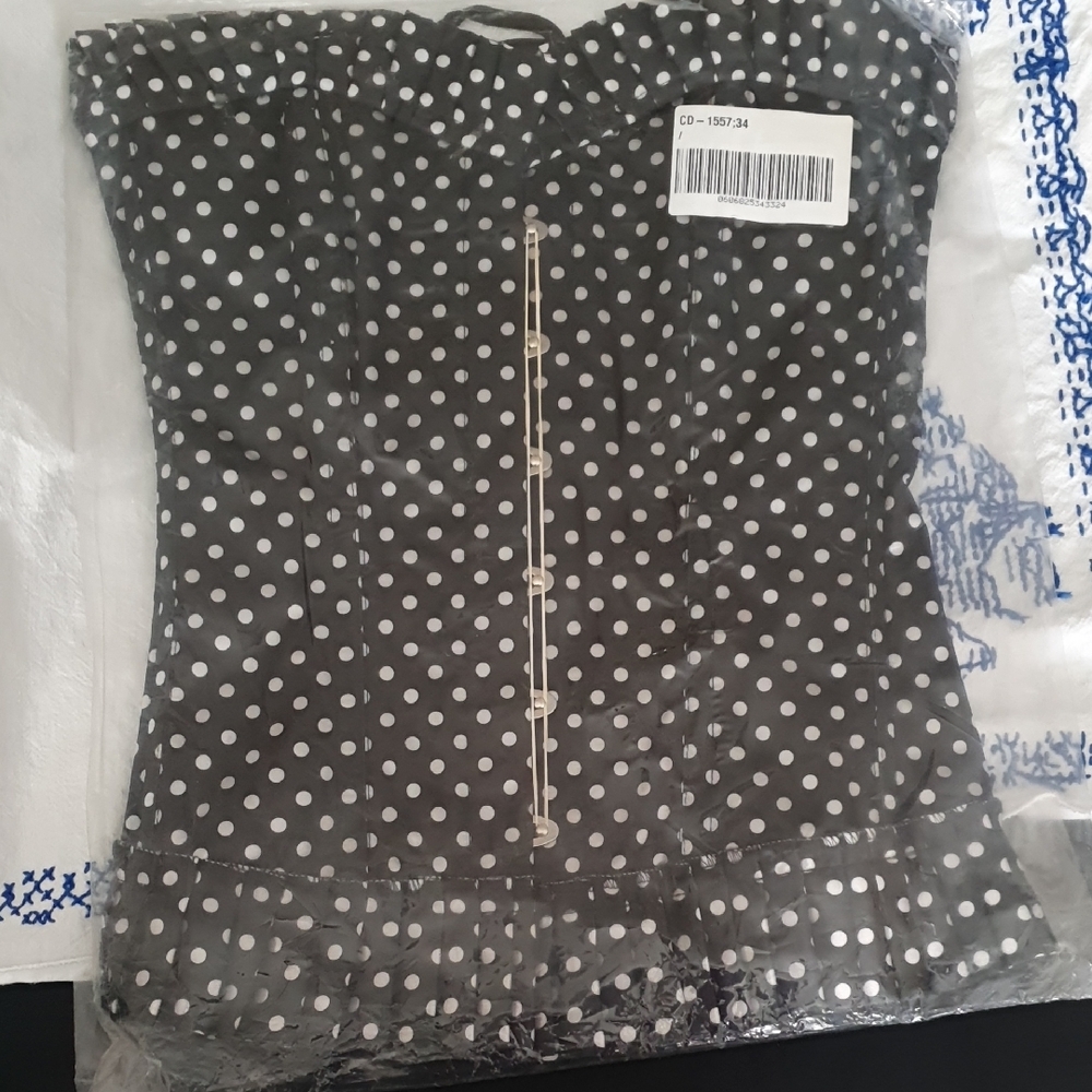 Polka Dot Corset Top with ruffle detail